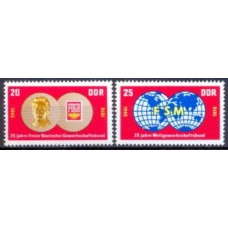 ALO1268N-SÉRIE 25º ANIVERSÁRIO DA CONFEDERAÇÃO DOS SINDICATOS LIVRES E DA FEDERAÇÃO DOS SINDICATOS MUNDIAIS - ALEMANHA ORIENTAL - 1970 - N