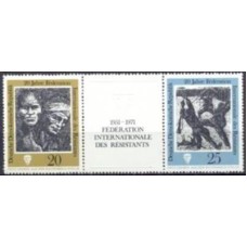 ALO1377MA-TRÍPTICO 20º ANIVERSÁRIO DA FEDERAÇÃO INTERNACIONAL DOS RESISTENTES - ALEMANHA ORIENTAL - 1971 - MINT