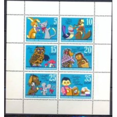 ALO1487NF-MINIFOLHA IMAGENS DE CONTOS INFANTIS DA TELEVISÃO ALEMÃ - ALEMANHA ORIENTAL - 1972 - N