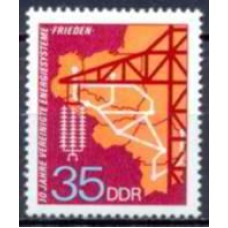 ALO1563M-SELO 10º ANIVERSÁRIO DO SISTEMA COORDENADO DE  FORNECIMENTO DE ENERGIA - ALEMANHA ORIENTAL - 1973 - MINT