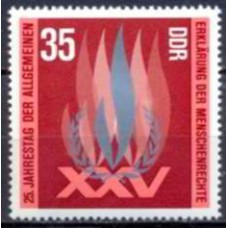 ALO1579N-SELO 25º ANIVERSÁRIO DA DECLARAÇÃO UNIVERSAL DOS DIREITOS HUMANOS - ALEMANHA ORIENTAL - 1973 - N