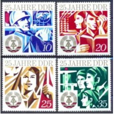 ALO1630N-SÉRIE 25º ANIVERSÁRIO DE FUNDAÇÃO DA REPÚBLICA DEMOCRÁTICA ALEMÃ - ALEMANHA ORIENTAL - 1974 - N