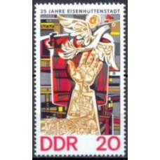 ALO1734N-SELO 25º ANIVERSÁRIO DA CIDADE DE EISENHUTENSTADT - ALEMANHA ORIENTAL - 1975 - N