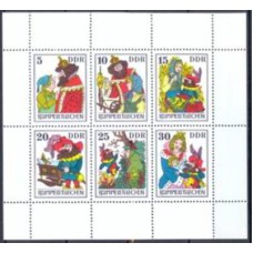 ALO1869NF-MINIFOLHA IMAGENS DO CONTO INFANTIL LUTIN - ALEMANHA ORIENTAL - 1976 - N