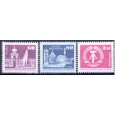 ALO2303N-SÉRIE CONSTRUÇÕES SOCIALISTAS NA RDA - 60P/80P/3M - ALEMANHA ORIENTAL - 1981 - N