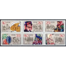 ALO2365MS-SEXTILHA FOLCLORE DE SORABES - ALEMANHA ORIENTAL - 1982 - MINT