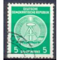 ALOS018UA-SELO DE SERVIÇO COMPASSO FUNDO LINHADO, 5P - ALEMANHA ORIENTAL - 1955 - U