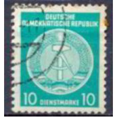 ALOS019U-SELO DE SERVIÇO COMPASSO FUNDO LINHADO, 10P - ALEMANHA ORIENTAL - 1955 - U