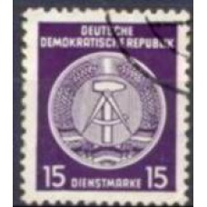 ALOS021U-SELO DE SERVIÇO COMPASSO FUNDO LINHADO, 15P - ALEMANHA ORIENTAL - 1955 - U