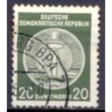 ALOS022U-SELO DE SERVIÇO COMPASSO FUNDO LINHADO, 20P - ALEMANHA ORIENTAL - 1955 - U