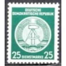 ALOS023N-SELO DE SERVIÇO COMPASSO FUNDO LINHADO, 25P - ALEMANHA ORIENTAL - 1955 - N