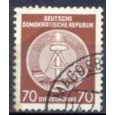 ALOS027U-SELO DE SERVIÇO COMPASSO FUNDO LINHADO, 70P - ALEMANHA ORIENTAL - 1955 - U