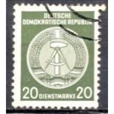 ALOS028U-SELO DE SERVIÇO COMPASSO FUNDO LINHADO 20P - ALEMANHA ORIENTAL - 1956 - U