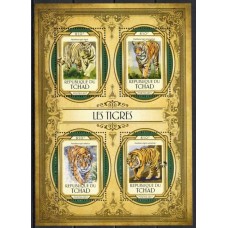 CHA1847MF-MINIFOLHA TIGRES - CHADE - 2017 - MINT