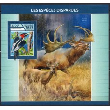 CHAB0209M-BLOCO ESPÉCIES EXTINTAS - PICA-PAU-DE-BICO-MARDIM - CHADE - 2017 - MINT
