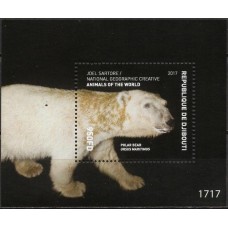 DJIB0266M-BLOCO ANIMAIS DO MUNDO - URSO POLAR - DJIBUTI - 2017 - MINT
