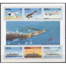 DOM1761NF-MINIFOLHA 50º ANIVERSÁRIO DO FIM DA 2ª GUERRA MUNDIAL NO PACÍFICO - DOMINICA - 1995 - N