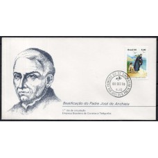 FD0215.02-FDC BEATIFICAÇÃO DO PADRE JOSÉ DE ANCHIETA - 1980 - CPD SÃO JOSÉ DO RIO PRETO
