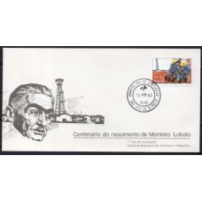 FD0248.01-FDC CENTENÁRIO DO NASCIMENTO DE MONTEIRO LOBATO - 1982 - CPD SÃO JOSÉ DO RIO PRETO