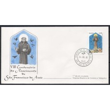 FD0258.01-FDC VII CENTENÁRIO DO NASCIMENTO DE SÃO FRANCISCO DE ASSIS - 1982 - CPD SÃO JOSÉ DO RIO PRETO