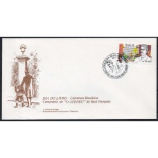 FD0454.02-FDC DIA DO LIVRO - CENTENÁRIO DE 'O ATENEU' DE RAUL POMPEIA - 1988 - CBC RIO DE JANEIRO