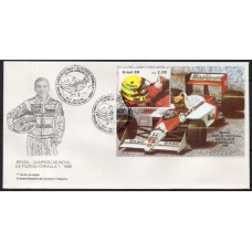 FD0465.02-FDC AYRTON SENNA - BRASIL CAMPEÃO MUNDIAL DE PILOTOS DE FÓRMULA 1 EM 1988 - 1989 - CBC RIO DE JANEIRO