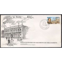 FD0470.03-FDC SESQUICENTENÁRIO DO NASCIMENTO DE TOBIAS BARRETO - 1989 - CBC ARACAJU