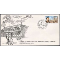 FD0470.04-FDC SESQUICENTENÁRIO DO NASCIMENTO DE TOBIAS BARRETO - 1989 - CBC OLINDA