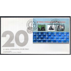 FD0481.02-FDC BLOCO 20ª BIENAL INTERNACIONAL DE SÃO PAULO - 1989 - CBC SÃO PAULO - COM HOLOGRAFIA