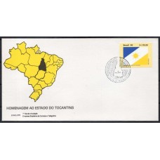 FD0504.01-FDC BANDEIRAS DOS ESTADOS DO BRASIL VI - TOCANTINS - 1990 - CBC PALMAS