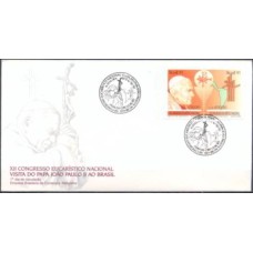 FD0540.01-FDC XII CONGRESSO EUCARÍSTICO NACIONAL - VISITA DO PAPA JOÃO PAULO II AO BRASIL - 1991 - CBC NATAL