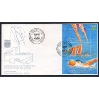 FD0583.01-FDC BLOCO CAMPEONATO SUL-AMERICANO DE DESPORTOS AQUÁTICOS - 1993 - CBC GOIÂNIA - COM COLA NO VERSO FD0583.01-FDC BLOCO CAMPEONATO SUL-AMERICANO DE DESPORTOS AQUÁTICOS - 1993 - CBC GOIÂNIA - COM COLA NO VERSO