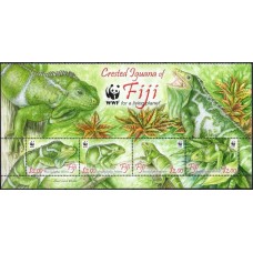 FIJ1224MS-SE-TENANT WWF - IGUANA-DE-CRISTA - FIJI - 2010 - MINT