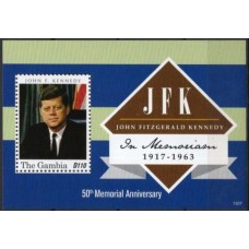 GAMB0792M-BLOCO JOHN F KENNEDY IN MEMORIAM - GÂMBIA - 2013 - MINT