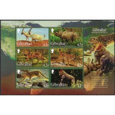 GIBB0112M-BLOCO ANIMAIS EM PERIGO DE EXTINÇÃO II - GIBRALTAR - 2012 - MINT