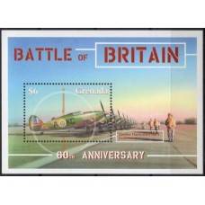GRNB0568M-BLOCO 60º ANIVERSÁRIO DA BATALHA DA GRÃ-BRETANHA - GRANADA - 2000 - MINT