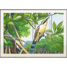 GRSB0195M-BLOCO FAUNA - AVES I - CUCO-DOS-MANGAIS - GRANADINAS - 1990 - MINT
