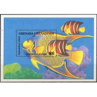 GRSB0310M-BLOCO PEIXES I - PEIXE-ANJO-RAINHA - GRANADINAS - 1994 - MINT GRSB0310M-BLOCO PEIXES I - PEIXE-ANJO-RAINHA - GRANADINAS - 1994 - MINT