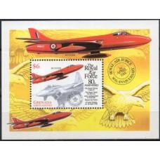 GRSB0419M-BLOCO 80º ANIVERSÁRIO DA REAL FORÇA AÉREA - GRANADINAS - 1998 - MINT
