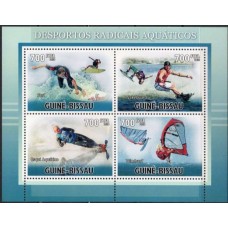 GUB3581MF-MINIFOLHA ESPORTES AQUÁTICOS RADICAIS - GUINÉ BISSAU - 2010 - MINT