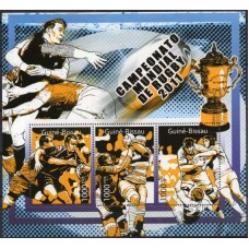 GUB4055MF-MINIFOLHA CAMPEONATO MUNDIAL DE RUGBY 2011 - GUINÉ BISSAU - 2011 - MINT