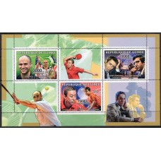 GUI2700MF-MINIFOLHA ESPORTISTAS CAMPEÕES - GUINÉ - 2006 - MINT