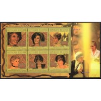 GUI5532MF-MINIFOLHA 50º ANIVERSÁRIO DO NASCIMENTO DA PRINCESA DIANA - MADRE TEREZA - GUINÉ - 2011 - MINT