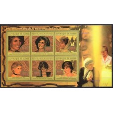 GUI5532MF-MINIFOLHA 50º ANIVERSÁRIO DO NASCIMENTO DA PRINCESA DIANA - MADRE TEREZA - GUINÉ - 2011 - MINT