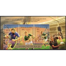 GUI6388MF-MINIFOLHA CAMPEÕES DE RUGBY - GUINÉ - 2012 - MINT