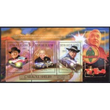 GUI6421MF-MINIFOLHA HOMENAGEM AO PILOTO CARROLL SHELBY - GUINÉ - 2012 - MINT