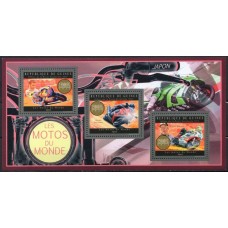 GUI6583MF-MINIFOLHA MOTOS DO MUNDO, JAPÃO - GUINÉ - 2012 - MINT
