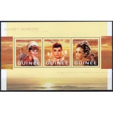 GUI6796MF-MINIFOLHA 20º ANIVERSÁRIO DO FALECIMENTO DE AUDREY HEPBURN - GUINÉ - 2013 - MINT