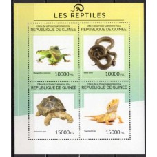 GUI7362MF-MINIFOLHA RÉPTEIS - GUINÉ - 2014 - MINT