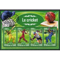 GUI8837MF-MINIFOLHA CRICKET - GUINÉ - 2017 - MINT